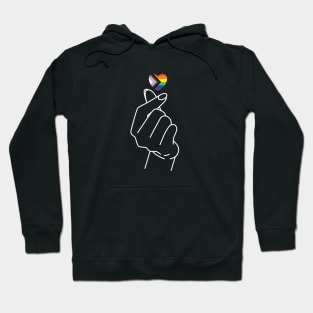 Progress Pride Flag Korean Love Sign Hoodie